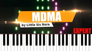 Little Sis Nora  MDMA  Piano Tutorial [upl. by Nauqit]