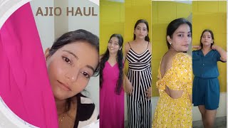 HUGE AJIO HAUL  UNDER RS 1000 DRESSES  Styling and Comfortable Dresses in Budget [upl. by Decrem]