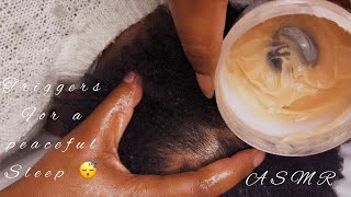 ASMR  Oiling amp Greasing scalp  Brushing Afro amp Scalp massage 💆🏽 🇿🇦 [upl. by Arrait]