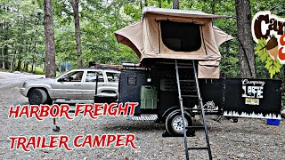 Camper trailer build 4x8 HARBOR FREIGHT TRAILER overland [upl. by Belcher871]