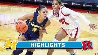 Michigan at Rutgers  Highlights  Big Ten Womens Basketball  Jan 21 2024 [upl. by Rosalie232]