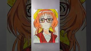 Ai Mie Drawing🧡The Girl I Like Forgot Her Glasses shorts mie anime animegirl [upl. by Sutherlan170]