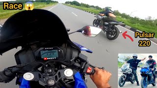 Pulsar 220 vs Yamaha R15 Drag Race 🏁 😍 Long Race 😱 Ye Nahi Socha Tha [upl. by Frederich357]