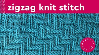 Diagonal Chevron Zigzag Stitch Knitting Pattern for Beginners [upl. by Aimahc]