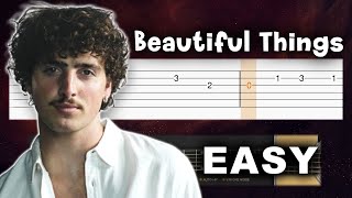 Benson Boone  Beautiful Things  EASY Guitar tutorial TAB [upl. by Stoeber]