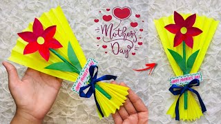 Mothers Day Crafts for Kids Mothers Day Gifts Paper Flower Bouquets mother Day card [upl. by Yedsnil]