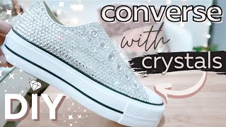 DIY How to Bling Stunning Converse Shoes Easy Custom Converse Tutorial [upl. by Ymmaj]