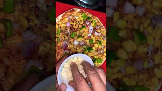 Ghar par pizza base banaye pizza topping ke sath  pizzarecipe vegetarian homemade [upl. by Bohman]