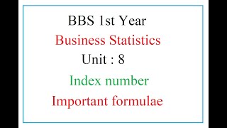 BBS 1st Business Statistics  Unit  8 [upl. by Noseimaj835]