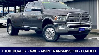 2016 RAM 3500 Laramie Dually 4X4 AISIN Transmission Walk Around [upl. by Edlitam]