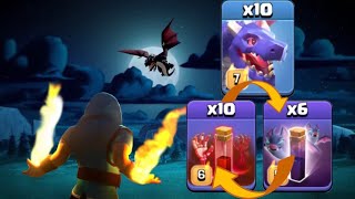 TH12 Dragons with SKELETON SPELLS and BAT SPELLS  Strategy Guide for TH12 Dragbat Attack Strategy [upl. by Kowal]