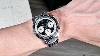 Baltic Chronograph Tricompax Reverse Panda Watch Unboxing [upl. by Nueovas]