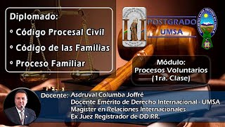 Diplomado Código Procesal Civil  Procesos Voluntarios 1 [upl. by Akla]