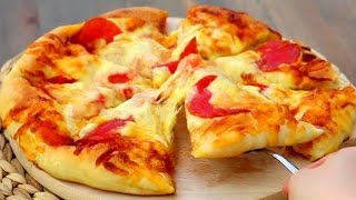 Homemade Cheesy Pepperoni Pizza Recipe [upl. by Leinod]