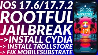 Jailbreak iOS 1761771 Rootful amp Install Cydia  Trollstore 2  Palera1n 1761771 Jailbreak [upl. by Wichman]