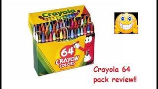 Crayola Crayons 64 Pack Review [upl. by Eelrahs]