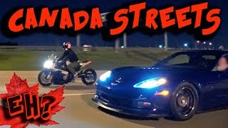 CANADA Street Racing  Evading POLICE 1100hp Corvette RX7 amp more [upl. by Rehpatsirhc892]