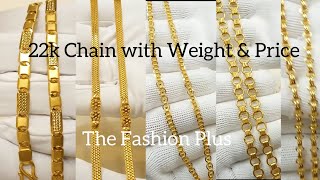 Latest 22k Gold chain Designs with Weight and Price TheFashionPlus [upl. by Ariajay]