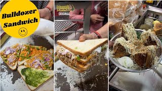 220 रूपए में 12 Kg की सैंडविच  Indore Famous Bulldozer Sandwich  Biggest Sandwich Street Food [upl. by Aleira]