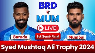 Full Highlights 1st Semi Final Match 2024  Mumbai Vs Baroda 2024  Smat [upl. by Leagiba]