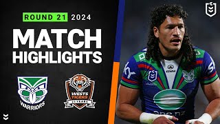 NRL 2024  Warriors v Wests Tigers  Match Highlights [upl. by Etyak]