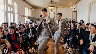 EPIC GROOM ENTRANCE  Bon amp Dans Wedding Ceremony Entrance [upl. by Jews]