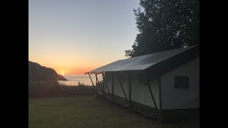 Glamping in a Safari Tent at Sandaway Beach Devon [upl. by Ynogoham106]