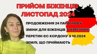 Прийом біженців у листопаді 2024 Зменшення виплат Зміни при перетині ЄСкордону [upl. by Eidnak434]