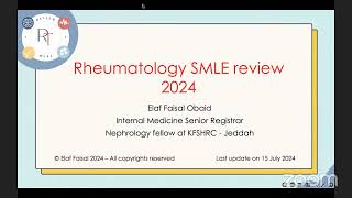 SMLE Review Course 2024  Rheumatology [upl. by Dougie]