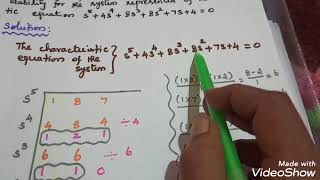 Routh Stability Criterion Problem How to present your answers at the end [upl. by Zelma]