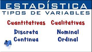 Tipos de variables estadísticas  Cuantitativas Cualitativas [upl. by Zsamot121]