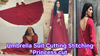 Full flared Designer Umbrella Suit amp Duptta Cutting Stitching Anarkali Cutting  Rajveerpunni [upl. by Crandall841]