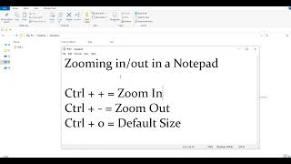 How to zoomed in and zoomed out in notepad text computertips techhowto pc productivityhacks [upl. by Figueroa]