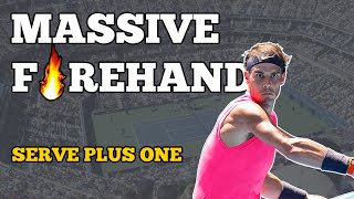 Rafael Nadal Serve Plus One  Super Slow Motion [upl. by Florentia]