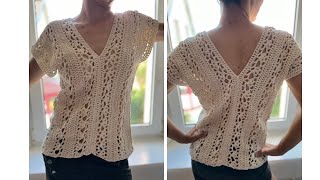 Top d’été au crochet facile et rapide tuto en pas à pas [upl. by Dempstor]