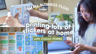 STUDIO VLOG 18 🌸 printing LOTS OF STICKERS for sticker business  small business owner Philippines [upl. by Lezley]