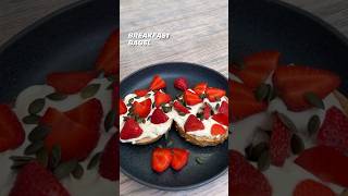 Strawberry Cheesecake Breakfast Bagel 🍓food recipe protein [upl. by Bing]