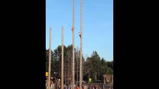 Lumberjack World Championships 2012  90 ft pole climb [upl. by Rotkiv718]