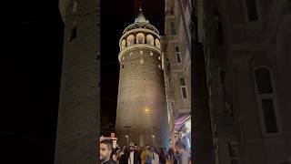 Galata Tower Beautiful Night View  Istiklal Street Istanbul turkey youtubeshorts [upl. by Ylimme641]