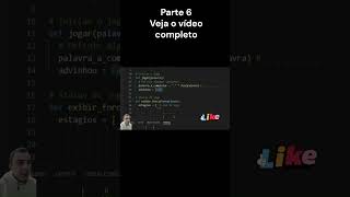 Curso Python Jogo da Forca pt 2 em Python3 aula 6 python programacao desenvolvedores javascript [upl. by Schnur]