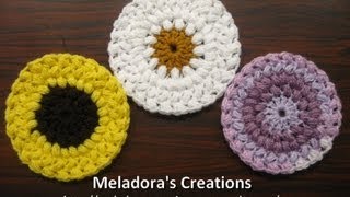 Bean Stitch Coaster Crochet Tutorial  Left Handed  Bean Stitch in the Round [upl. by Fishback790]