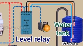 Relais de niveau Réservoir deau et pompe monophasé electric Level relay and water tank [upl. by Groscr]