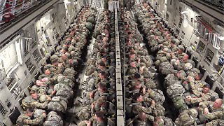 82nd and 101st Airborne Static Line Jump From Massive C17 [upl. by Sugden]