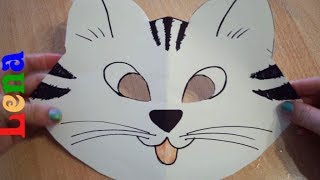 Katzen Maske basteln 😺 How to make cat mask DIY animal face mask ✂ Katze zeichnen 😺 маска кошки [upl. by Ametaf]