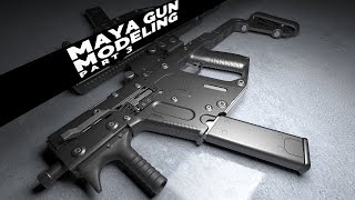 Maya hard surface GUN MODELING tutorial part 3  professional detail [upl. by Akihdar]