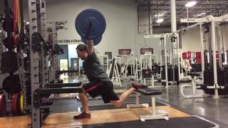 Eccentric Isometric Overhead Bulgarian Squats [upl. by Amian]