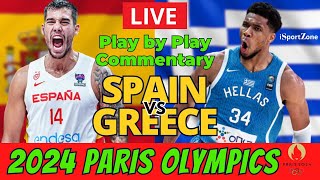 Greece Vs Spain 2024 Olympics Live Commentary [upl. by Inan246]