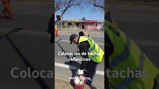 Colocación de tachas reflectivas [upl. by Aidnac]