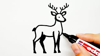 How to Draw a Reindeer Full Body [upl. by Oinafipe]