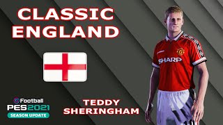 T SHERINGHAM facestats Classic England How to create in PES 2021 [upl. by Yrahcaz]